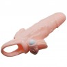 BAILE - BRAVE MAN FUNDA PENE ANAL Y CLITORIS VIBRADOR 16.5 CM NATURAL