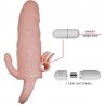 BAILE - BRAVE MAN FUNDA PENE ANAL Y CLITORIS VIBRADOR 16.5 CM NATURAL