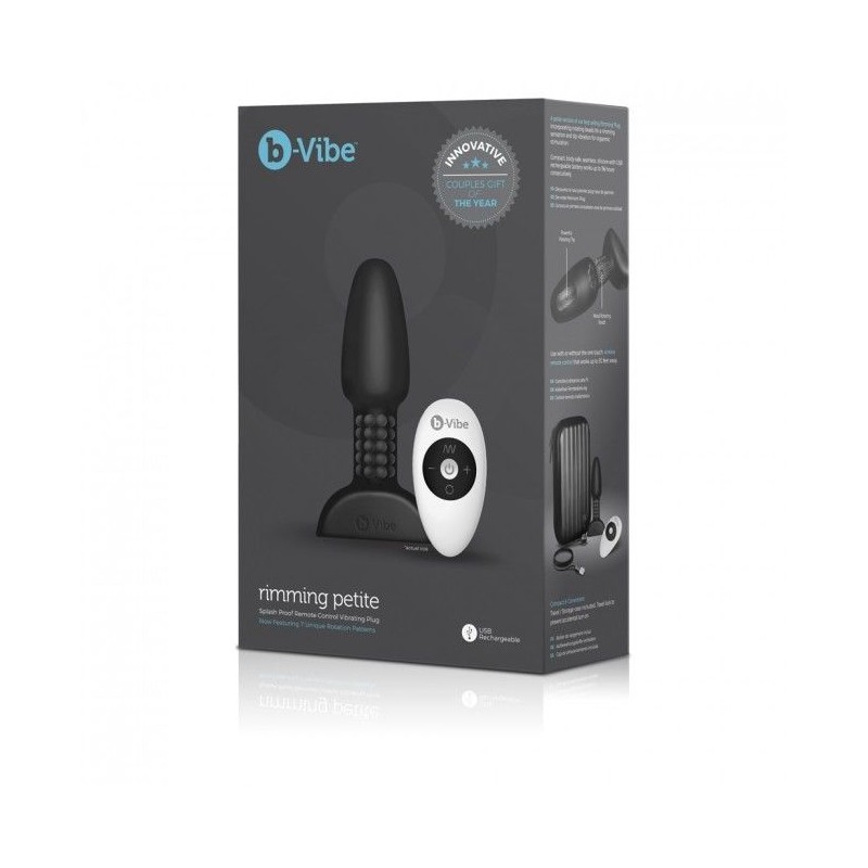 B-VIBE - RIMMING CONTROL REMOTO ANAL PLUG PETITE NEGRO