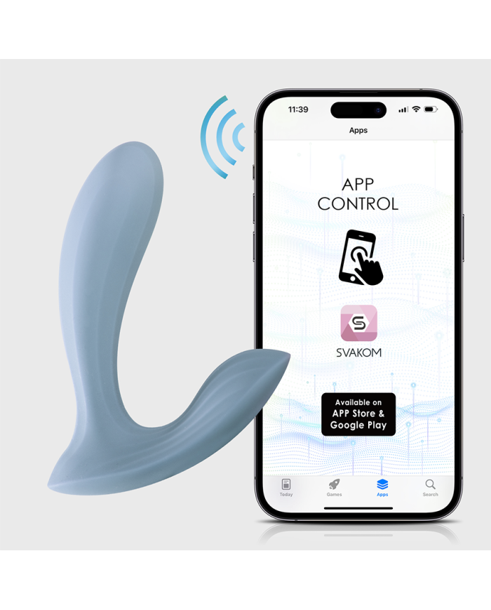 Estimulador Clitorial y de Punto G Erica Azul Controlado por APP Global by Svakom