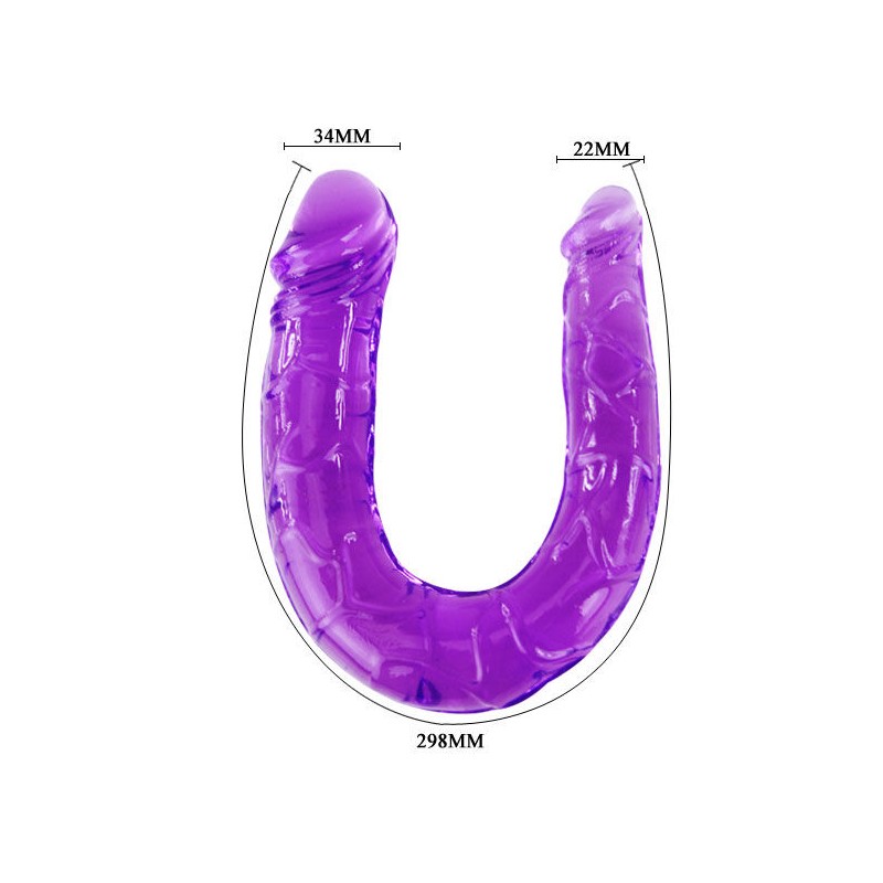 BAILE - DILDO DOBLE EN GELATINA FLEXIBLE LILA