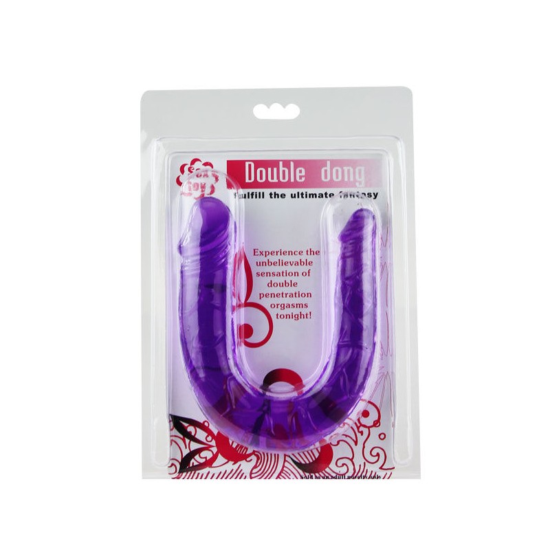 BAILE - DILDO DOBLE EN GELATINA FLEXIBLE LILA