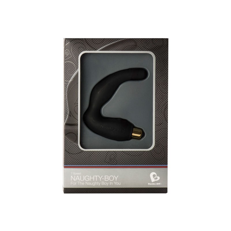 ROCKS-OFF - NAUGHTY-BOY MASAJEADOR DEL PUNTO G MASCULINO 7 V NEGRO