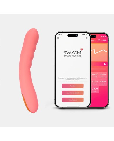Vibrador Para Punto G Ava NEO Rosa Durazno Controlado por APP Global By Svakom