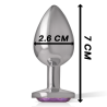 INTENSE - PLUG ANAL METAL ALUMINIO CON CRISTAL VIOLETA TALLA S