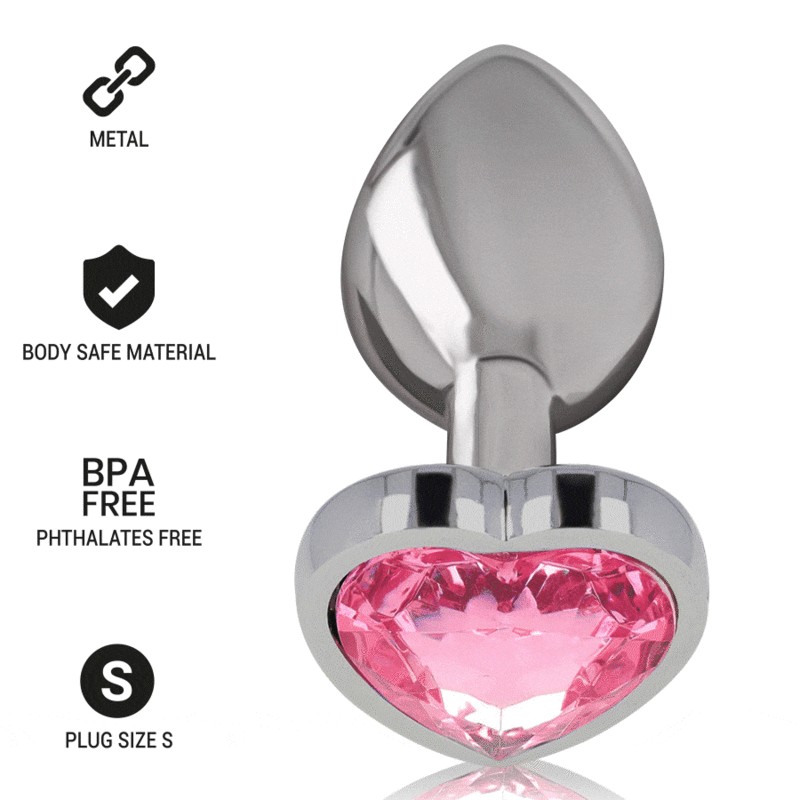 INTENSE - PLUG ANAL METAL ALUMINIO CORAZÓN ROSA TALLA S