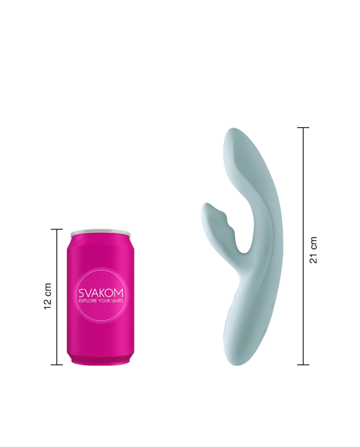 Vibrador de Doble Estimulación Flexible Chika Gris Turquesa Controlado por APP Global By Svakom