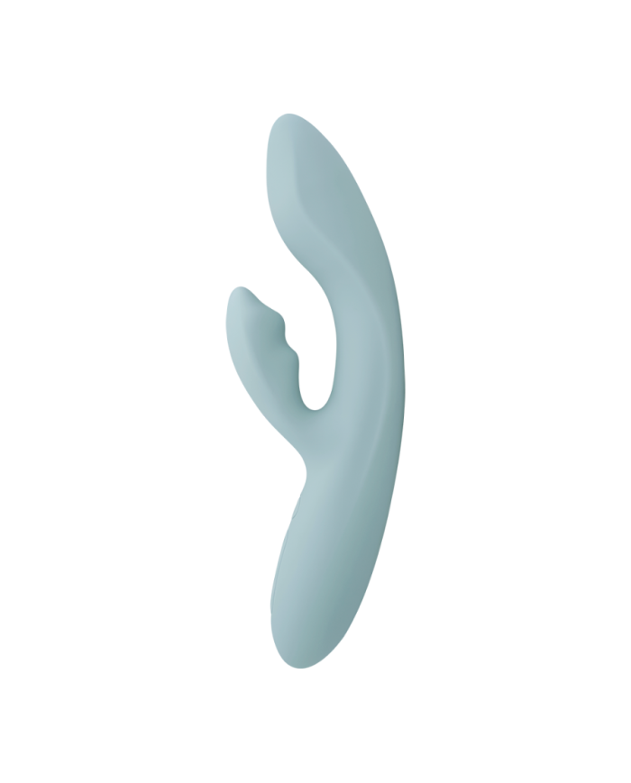 Vibrador de Doble Estimulación Flexible Chika Gris Turquesa Controlado por APP Global By Svakom