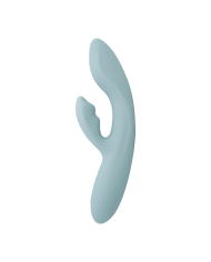 Vibrador de Doble Estimulación Flexible Chika Gris Turquesa Controlado por APP Global By Svakom