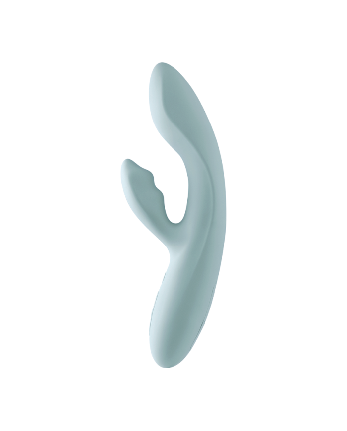 Vibrador de Doble Estimulación Flexible Chika Gris Turquesa Controlado por APP Global By Svakom
