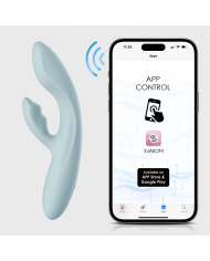 Vibrador de Doble Estimulación Flexible Chika Gris Turquesa Controlado por APP Global By Svakom
