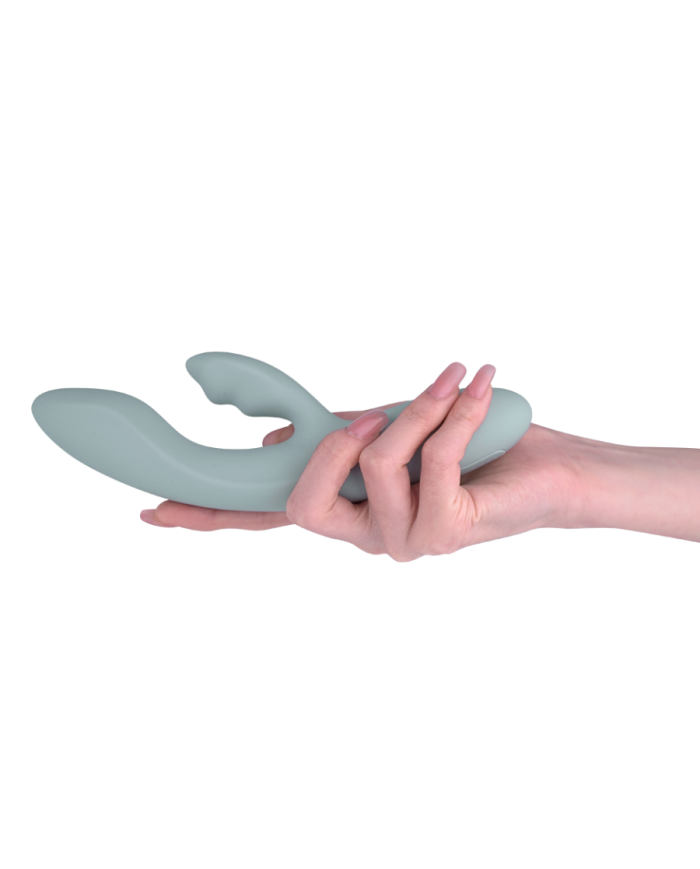 Vibrador de Doble Estimulación Flexible Chika Gris Turquesa Controlado por APP Global By Svakom