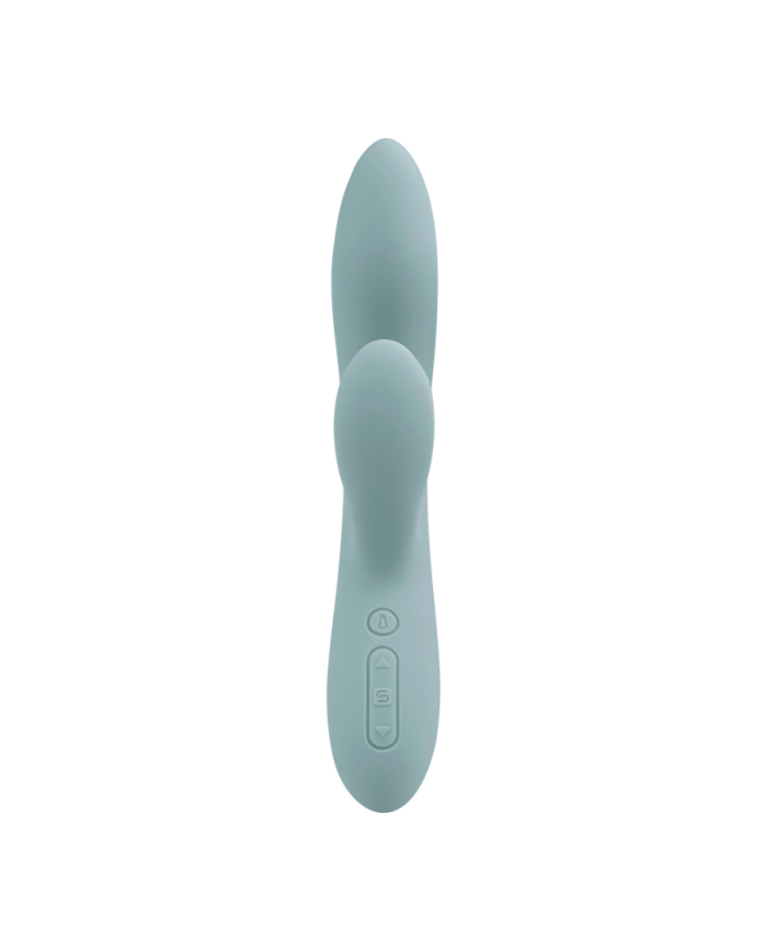 Vibrador de Doble Estimulación Flexible Chika Gris Turquesa Controlado por APP Global By Svakom