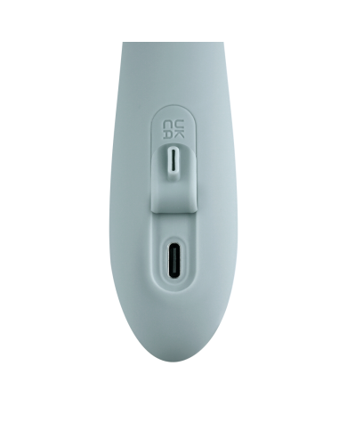 Vibrador de Doble Estimulación Flexible Chika Gris Turquesa Controlado por APP Global By Svakom