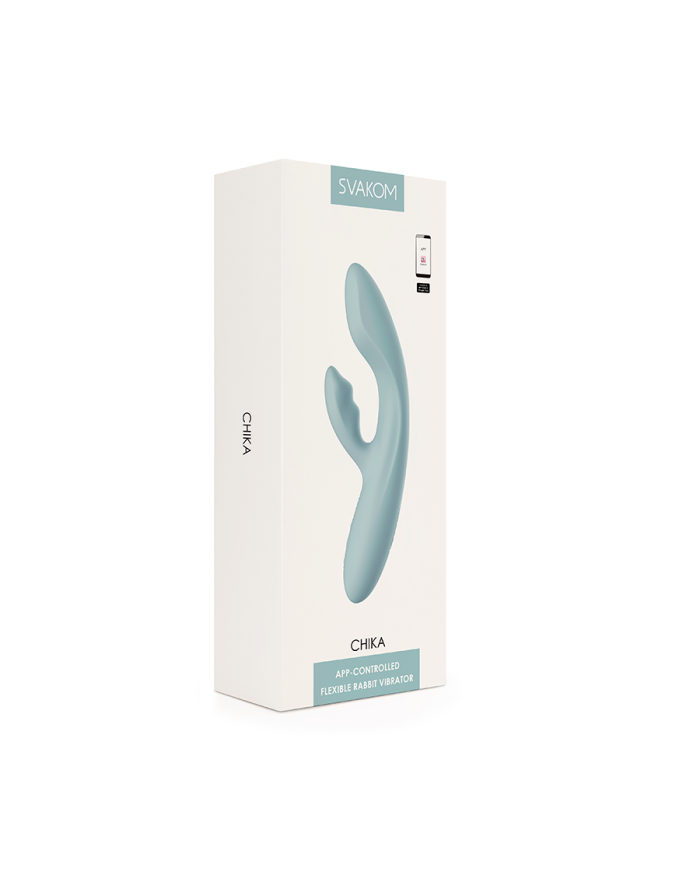 Vibrador de Doble Estimulación Flexible Chika Gris Turquesa Controlado por APP Global By Svakom