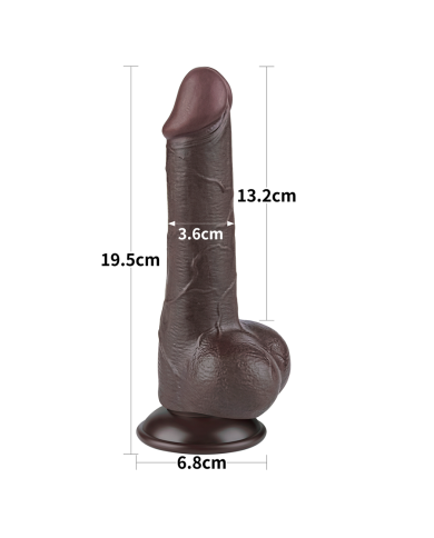 Dildo Realista 7.5'' Sliding Skin Dual Layer Dong Black
