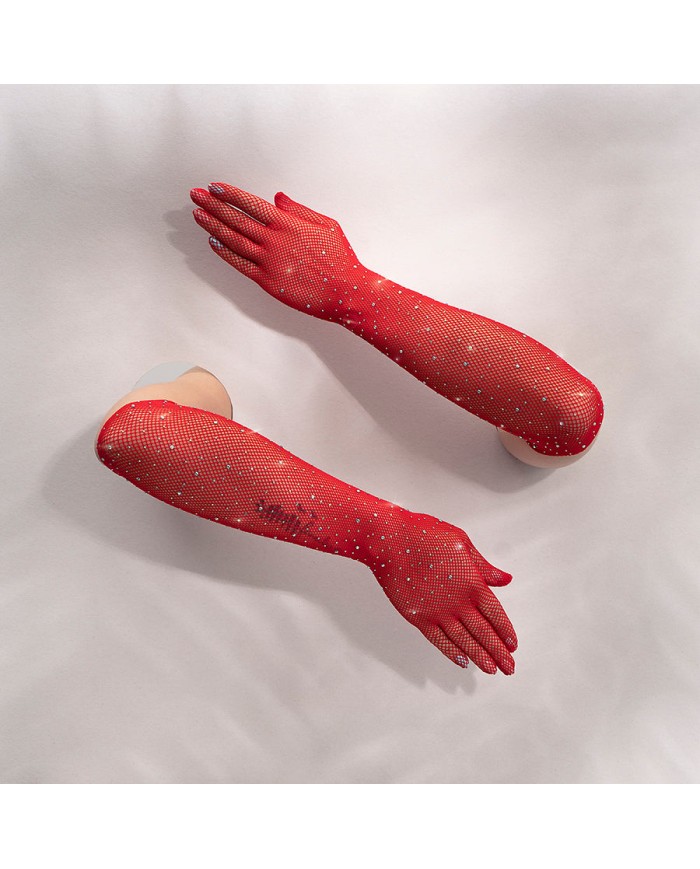 Guantes de Malla Seducción Color Rojo