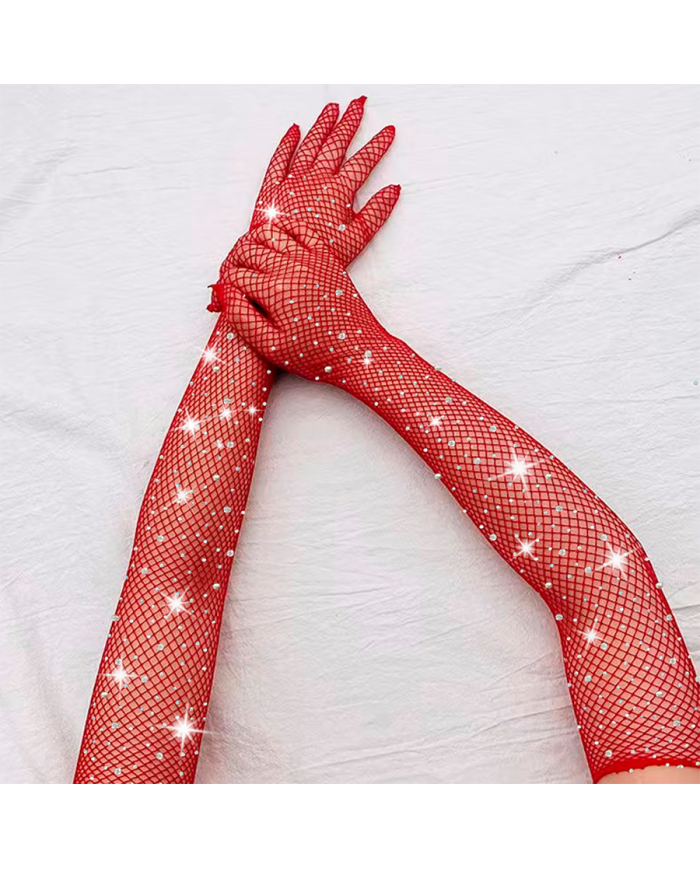 Guantes de Malla Seducción Color Rojo