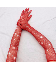 Guantes de Malla Seducción Color Rojo