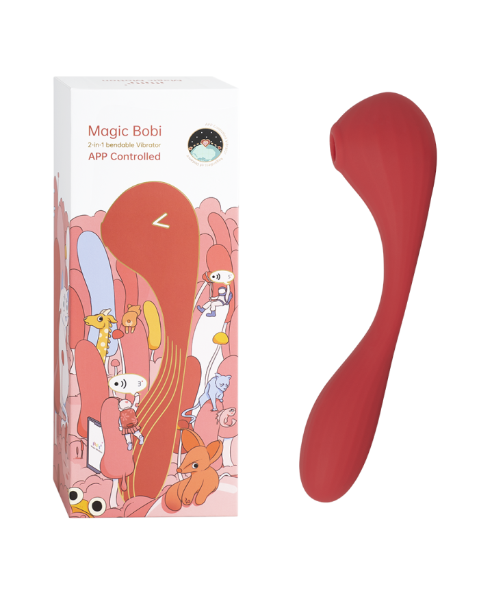 Estimulador Clitorial por Ondas y Vibrador Punto G con APP Magic Bobi Red
