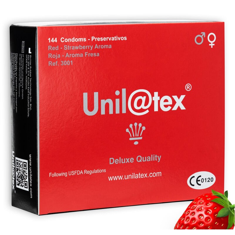 UNILATEX PRESERVATIVOS ROJOS/FRESA 144 UDS