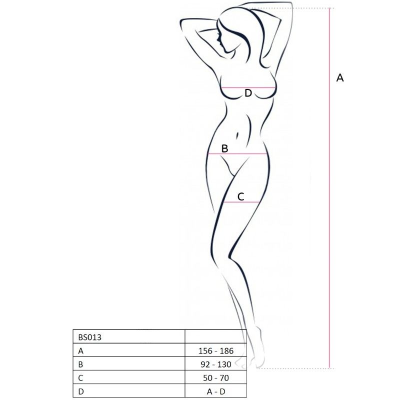 PASSION WOMAN BS013 BODYSTOCKING BLANCO TALLA UNICA