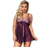 SUBBLIME BABYDOLL CON LACITO Y BRILLANTES LILA L/XL