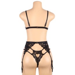 SUBBLIME SET TRES PIEZAS SUJETADOR + LIGUERO + TANGA L/XL