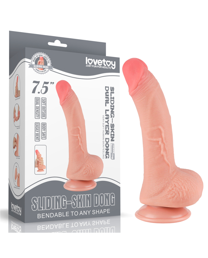Dildo Realista 7.5'' Sliding Skin Dual Layer Dong