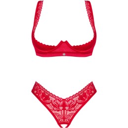 OBSESSIVE - LACELOVE SET DOS PIEZAS CUPLESS ROJO XS/S