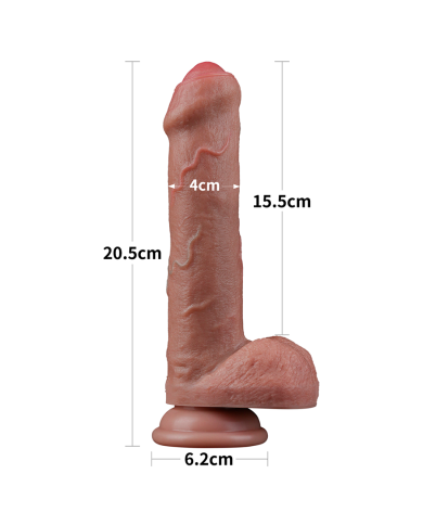 Dildo Realista 8'' Dual Layered Silicone Cock