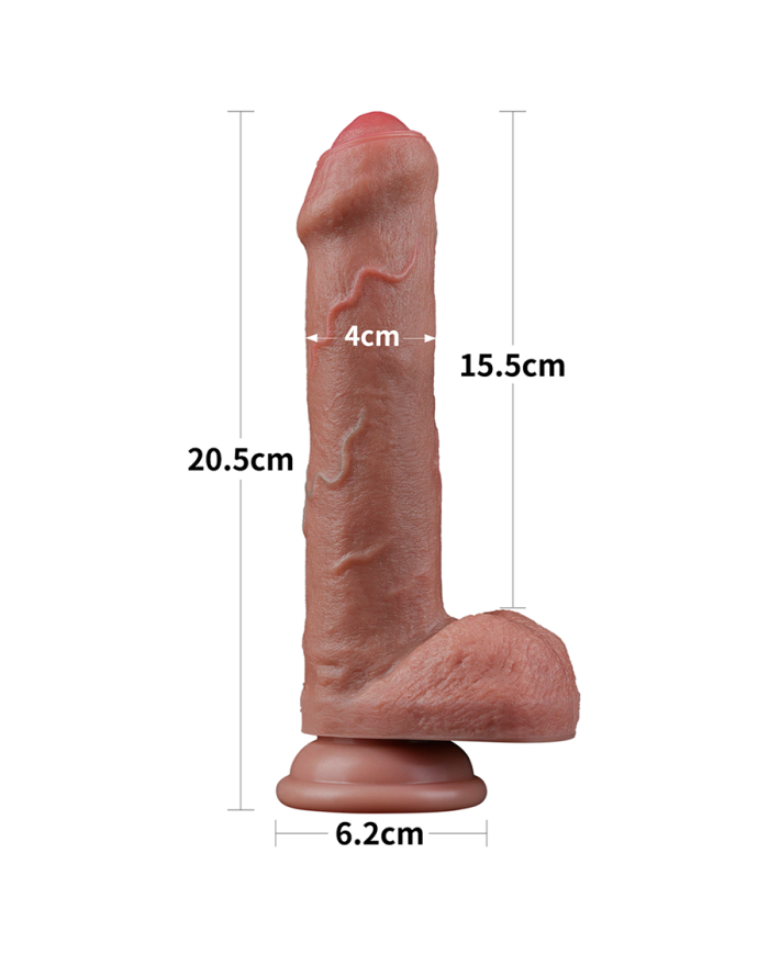 Dildo Realista 8'' Dual Layered Silicone Cock