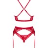 OBSESSIVE - LACELOVE SET TRES PIEZAS ROJO XS/S