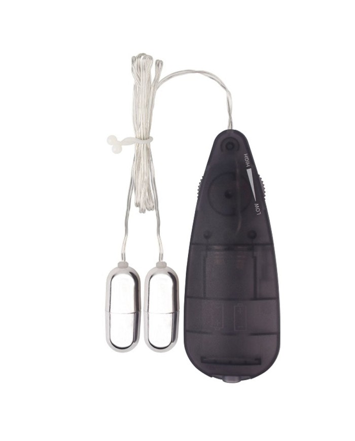 Double Play Bullets Vibrator Black / Silver
