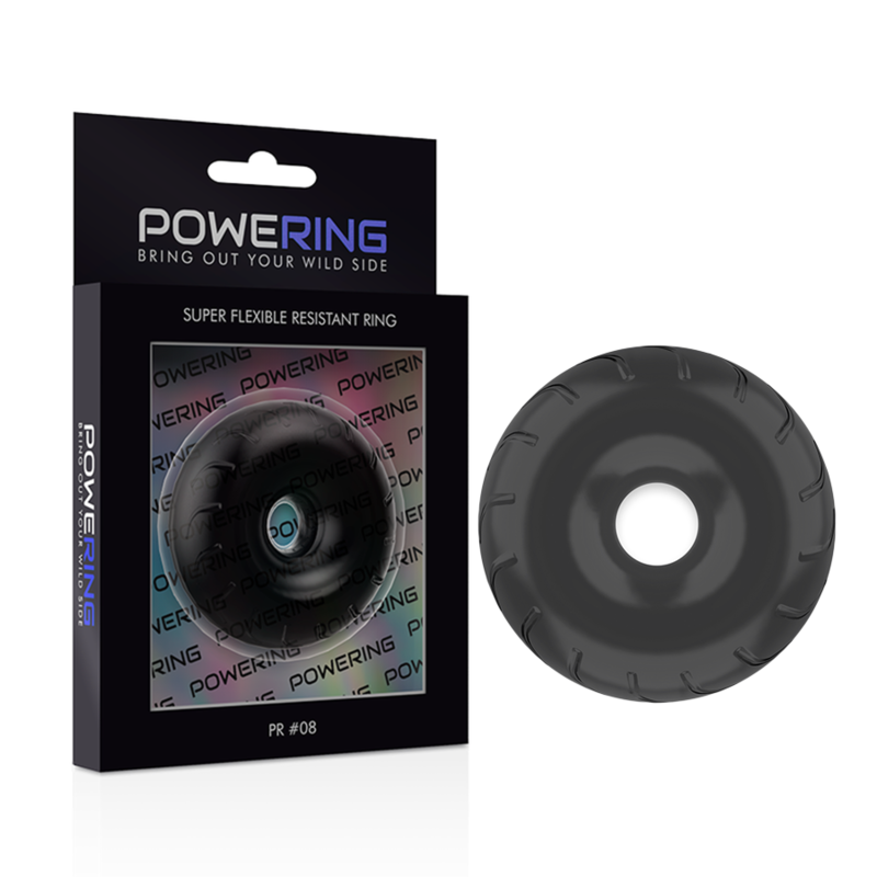 POWERING SUPER FLEXIBLE Y RESISTENTE ANILLO PENE  5CM PR08 NEGRO