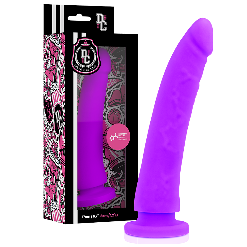 DELTA CLUB TOYS DILDO LILA SILICONA MEDICA 17 X 3 CM