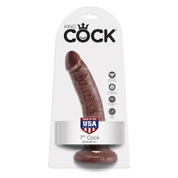 KING COCK 7" PENE COLOR CHOCOLATE 17.8 CM