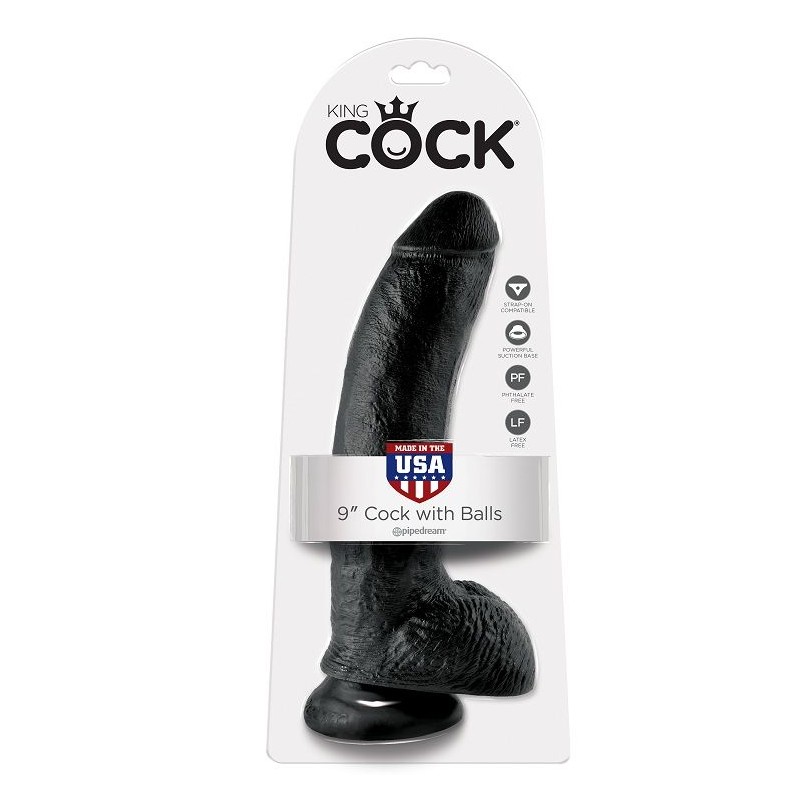 KING COCK 9" PENE REALISTICO NEGRO 22.9CM