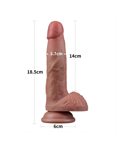 Dildo Realista 7'' Dual Layered Silicone Cock Caramelo