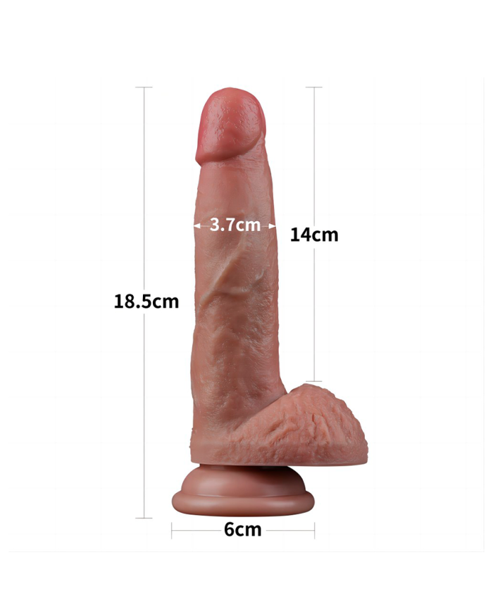 Dildo Realista 7'' Dual Layered Silicone Cock Caramelo