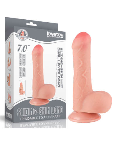Dildo Realista 7'' Sliding Skin Dual Layer Dong
