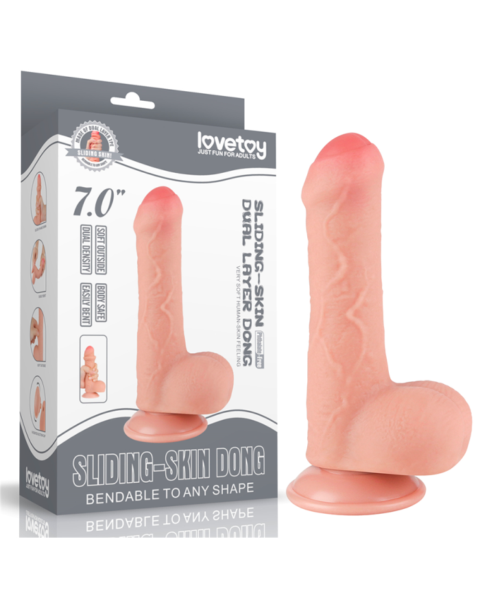 Dildo Realista 7'' Sliding Skin Dual Layer Dong