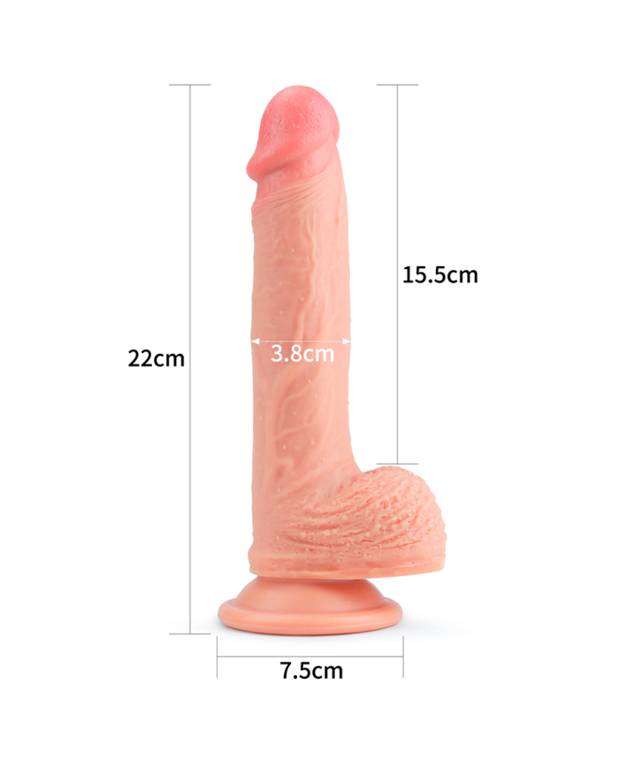 Dildo Dual Layered Platinum Silicone Flesh 8.5''
