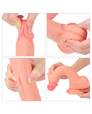 Dildo Dual Layered Platinum Silicone Flesh 8.5''