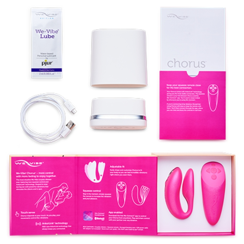 WE VIBE CHORUS VIBRADOR PAREJAS CON CONTROL SQUEEZE ROSA