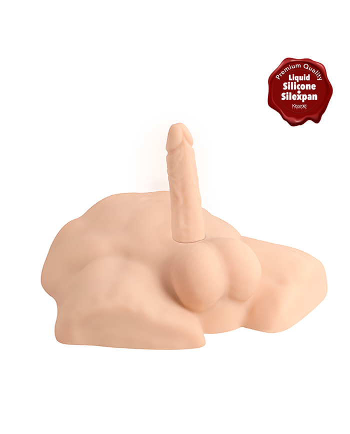 Premium Silicone Realistic Medio Torso de Dildo Intercambiable Caramel