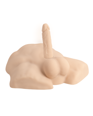 Premium Silicone Realistic Medio Torso de Dildo Intercambiable Caramel