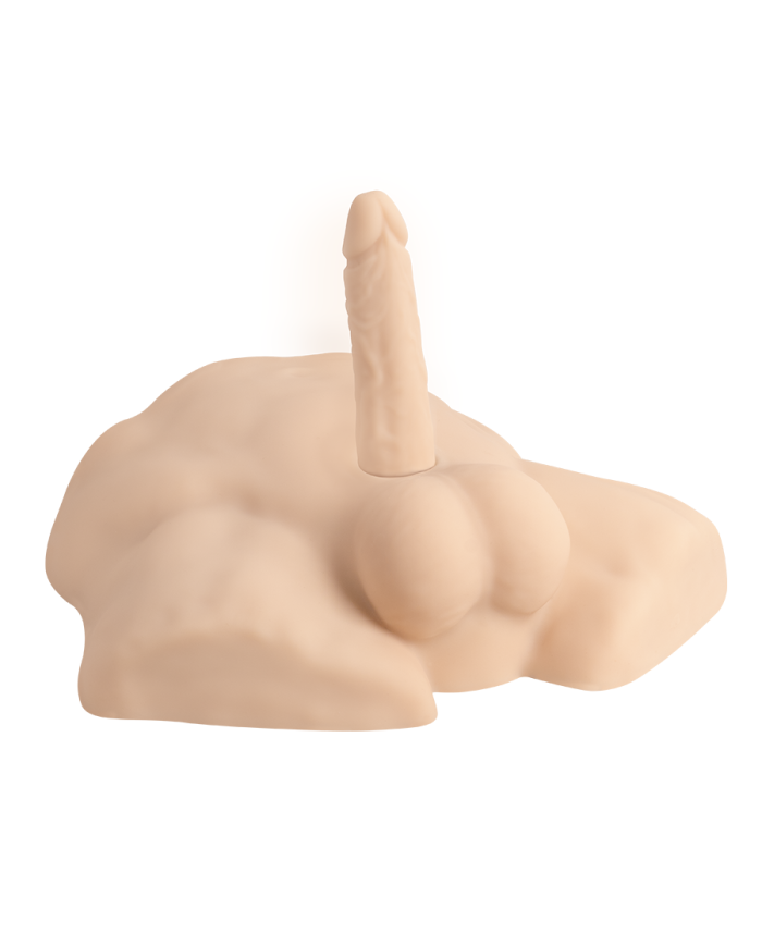 Premium Silicone Realistic Medio Torso de Dildo Intercambiable Caramel