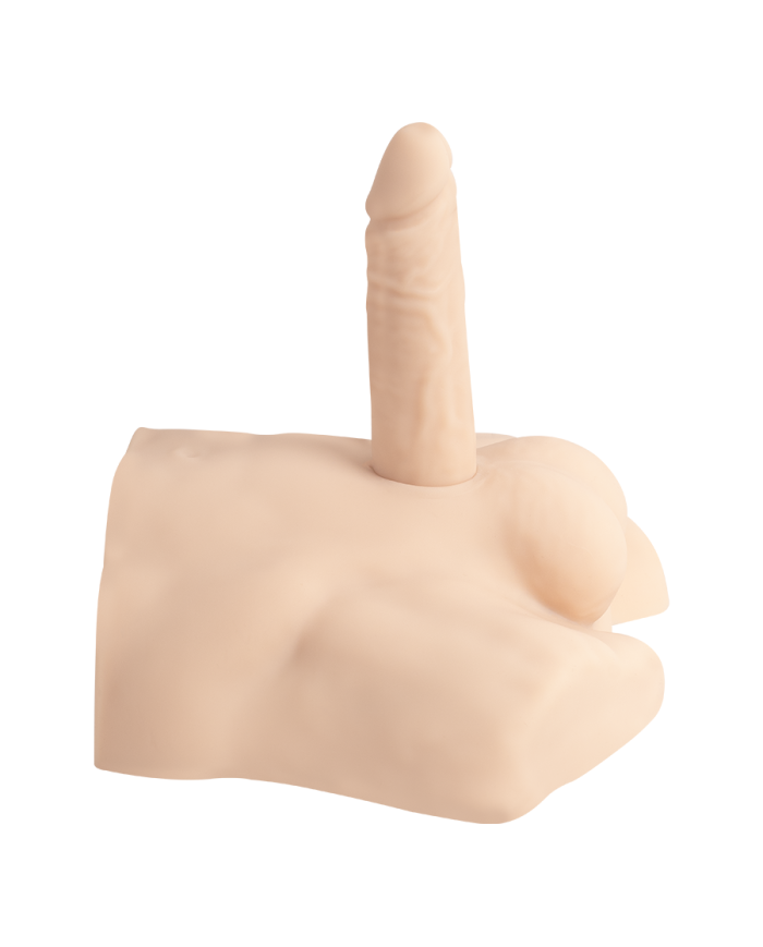 Premium Silicone Realistic Medio Torso de Dildo Intercambiable Caramel