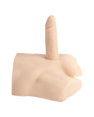 Premium Silicone Realistic Medio Torso de Dildo Intercambiable Caramel